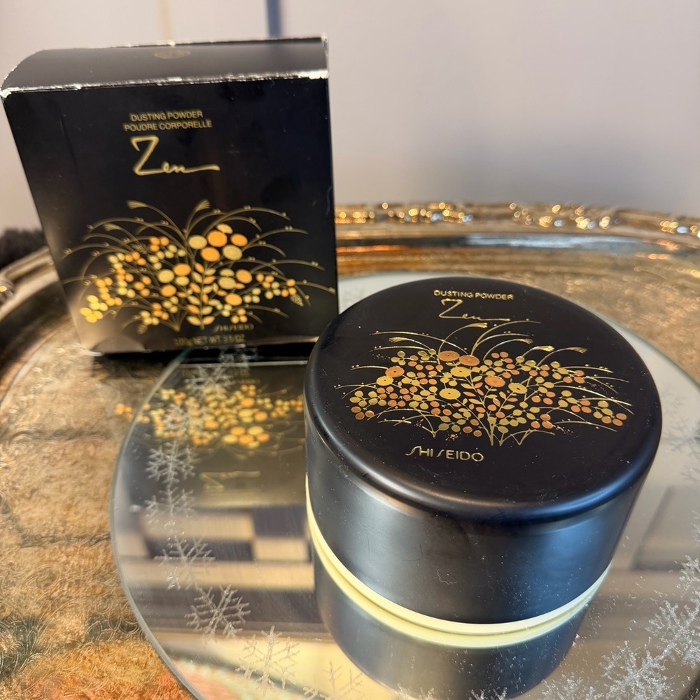 Collectible Vintage SHISEIDO Pressed Fancy Powder Box w/Puff ZEN 100g 3.4oz 100g
